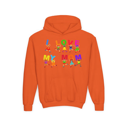 Youth Heavy Blend Hooded Sweatshirt - Kids - I love my mom Printify