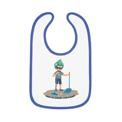 Baby Bib - Super kiddo sweeping floor - [[{"value":"Wonderwear Kid"}]]