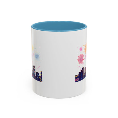 Accent Coffee Mug - Super kiddo with fireworks - [[{"value":"Wonderwear Kid"}]]