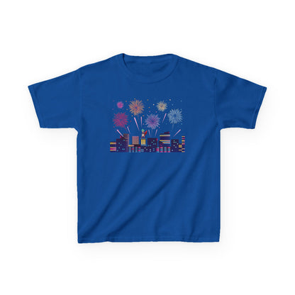 Kids Heavy Cotton™ Tee - Super kiddo with fireworks - [[{"value":"Wonderwear Kid"}]]