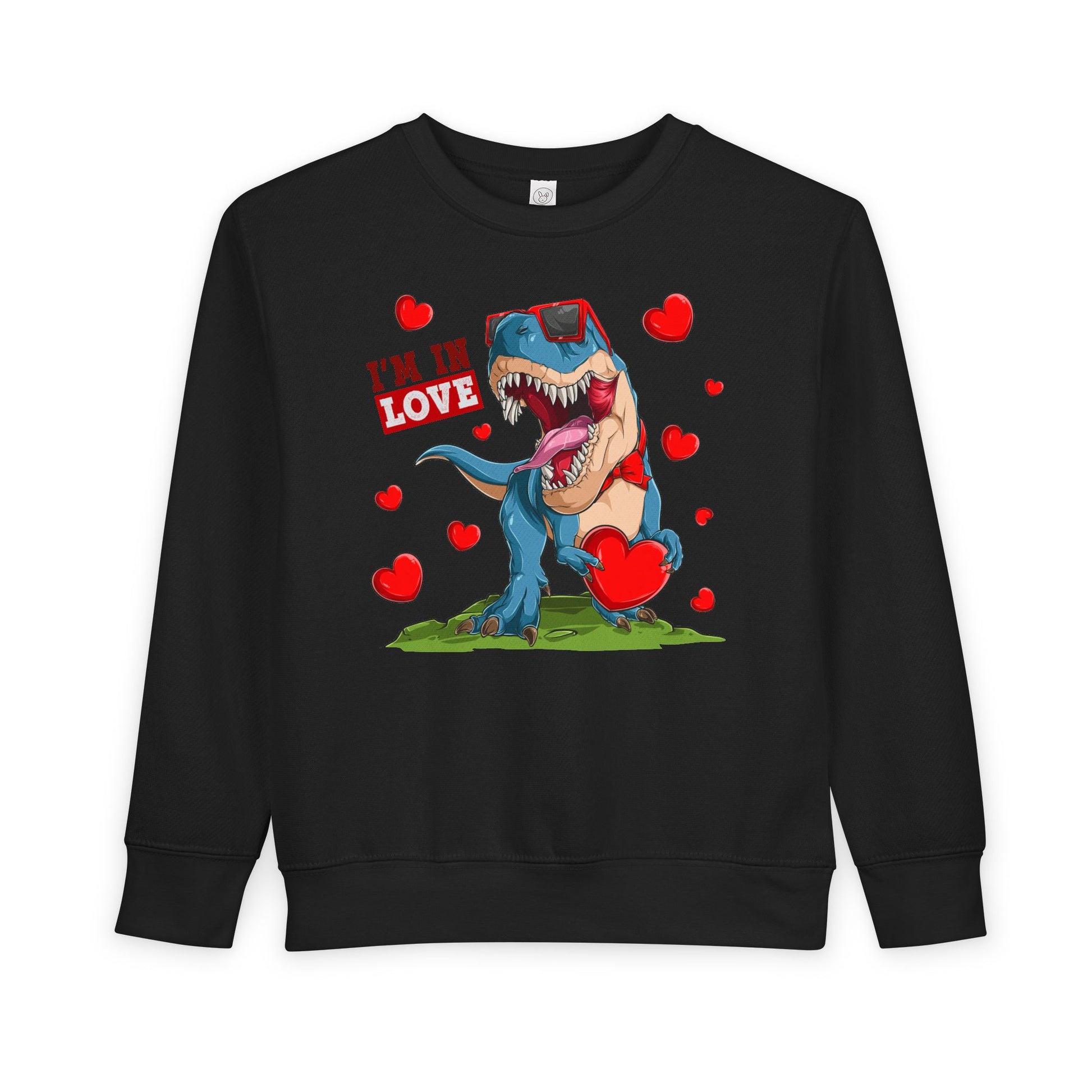 Toddler Sweatshirt -Dinosaur and heart design for valentines - [[{"value":"Wonderwear Kid"}]]