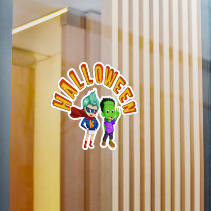 Halloween Kiss-Cut Vinyl Decals – Holloween with super kiddo Printify