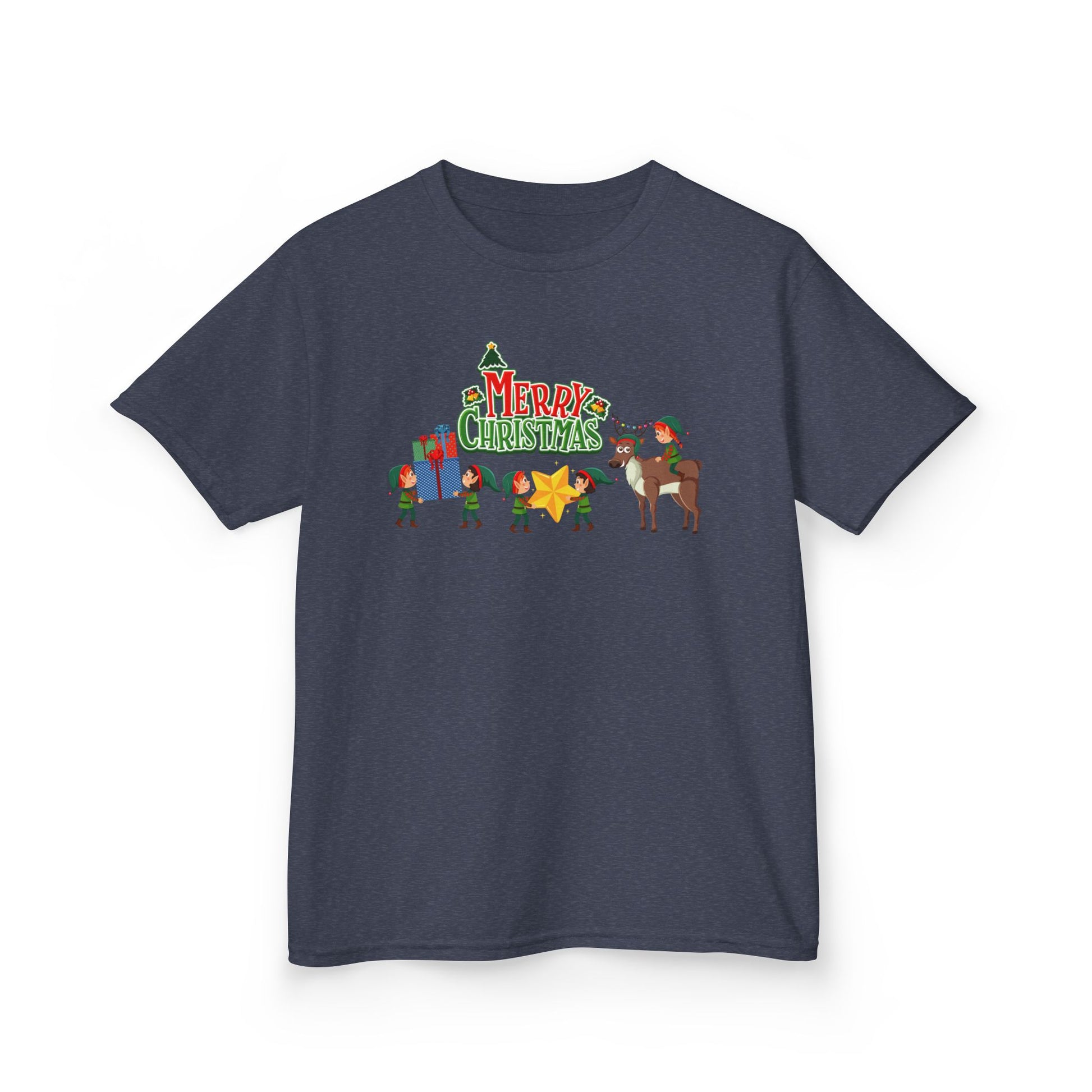 Kids Heavy Cotton™ Tee - Merry christmas and reindeer - [[{"value":"Wonderwear Kid"}]]