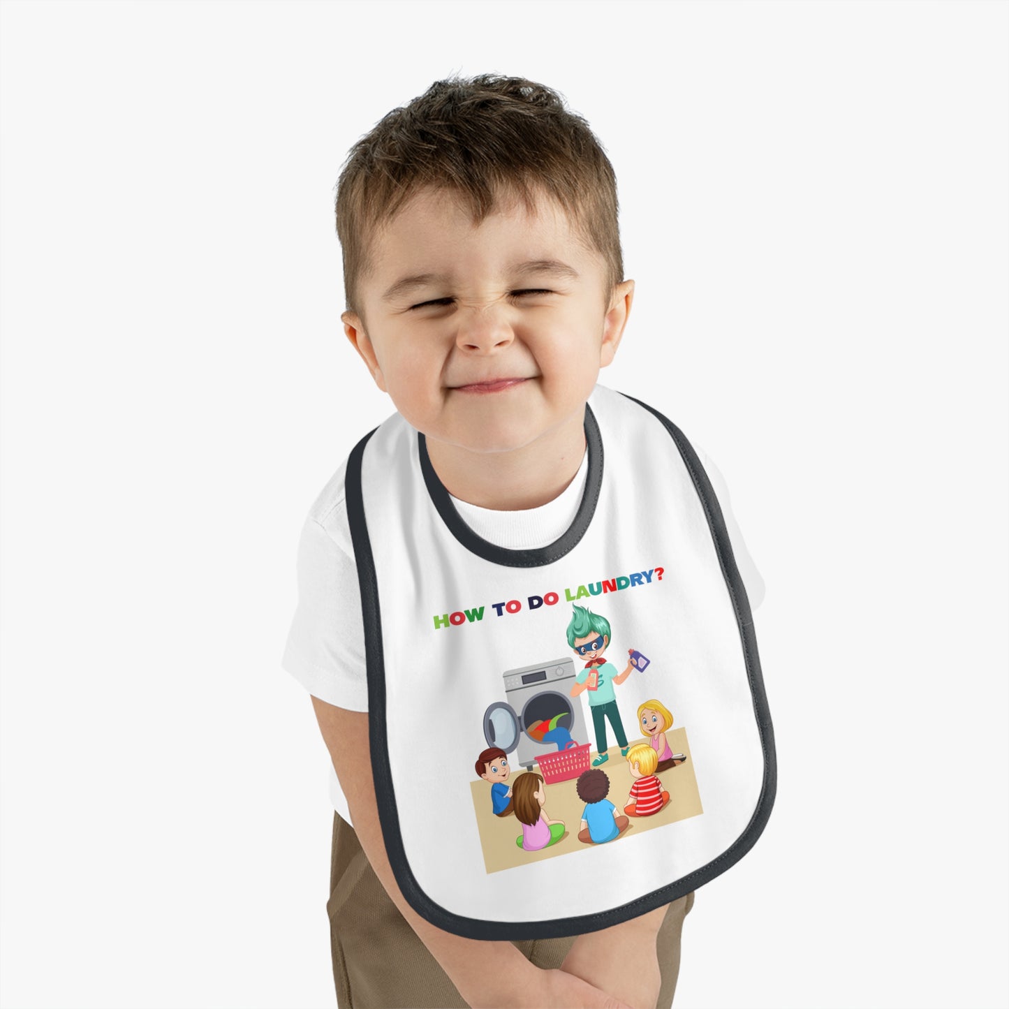 Baby Bib - super kiddo teaching laundry