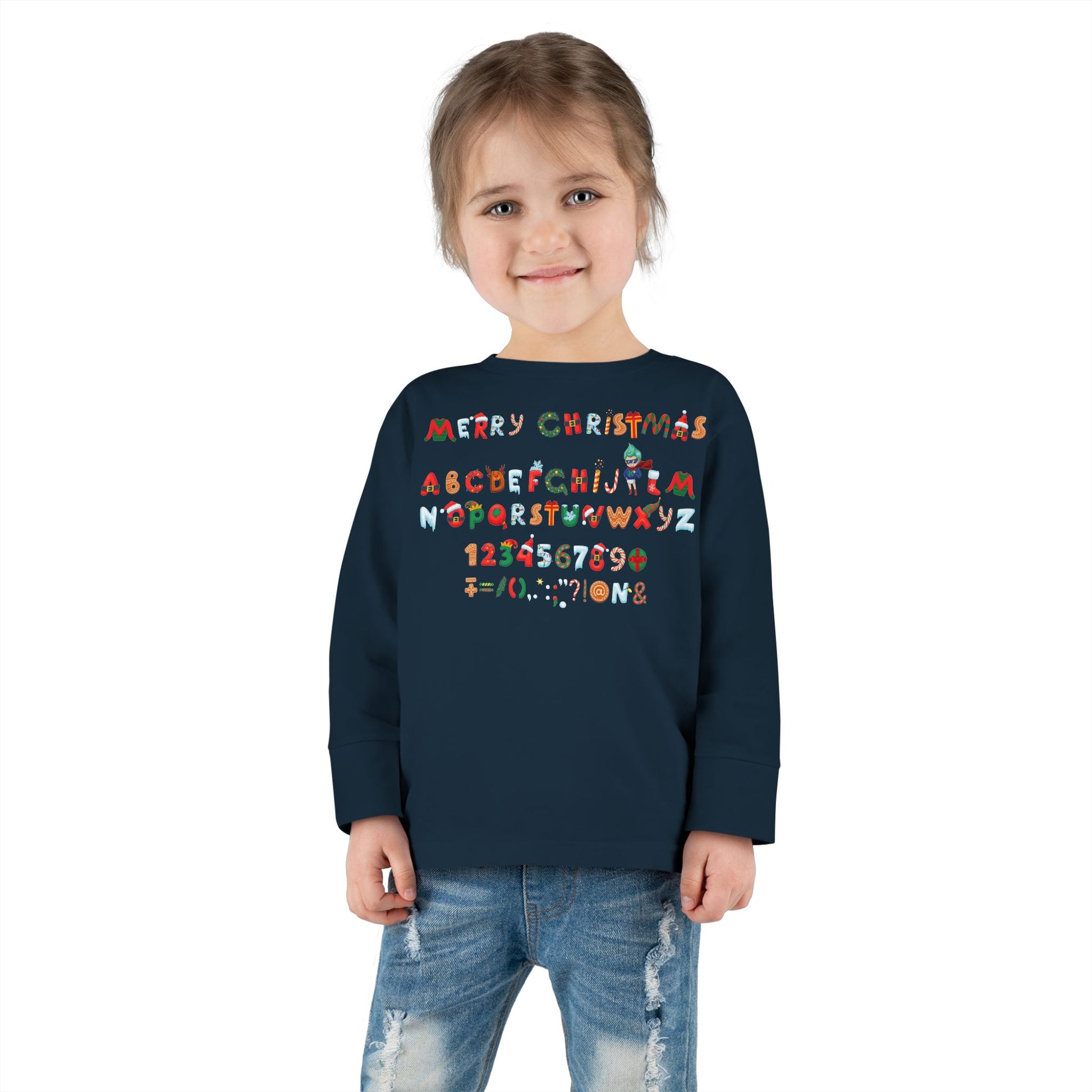 Toddler Long Sleeve Tee - Christmas alphabet - [[{"value":"Wonderwear Kid"}]]