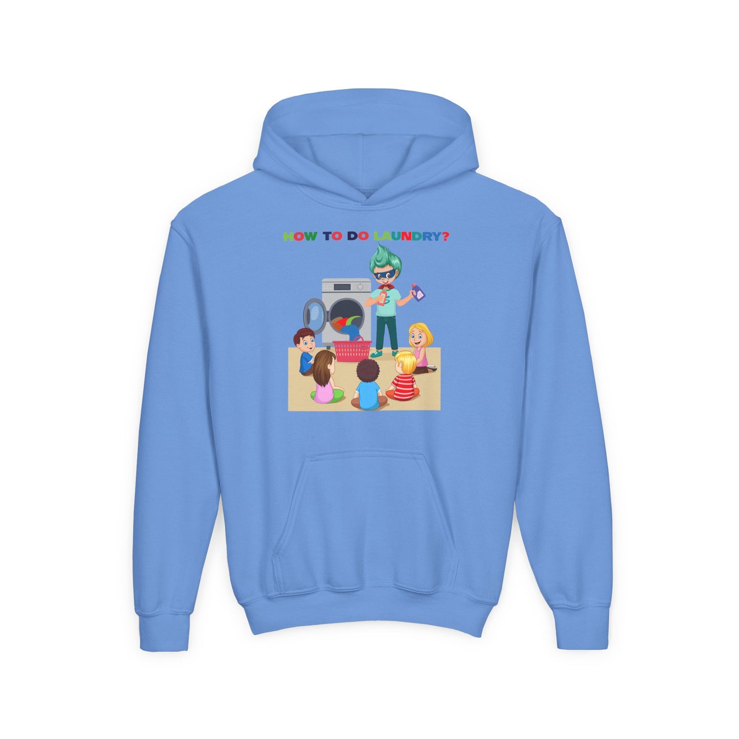 Youth Heavy Blend Hooded Sweatshirt - super kiddo teaching laundry