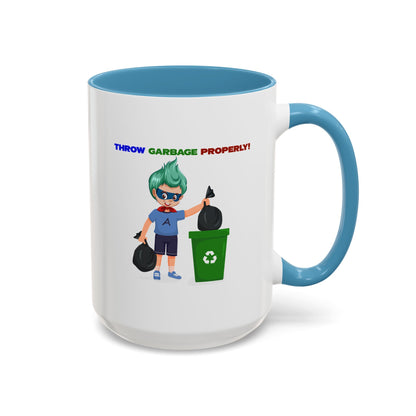 Accent Coffee Mug - Super kiddo taking trash out - [[{"value":"Wonderwear Kid"}]]