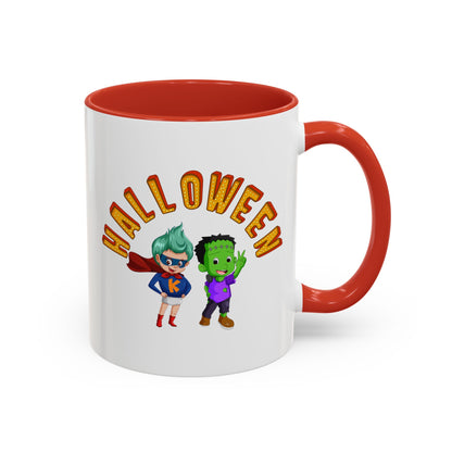 Accent Coffee Mug - Holloween with super kiddo Printify