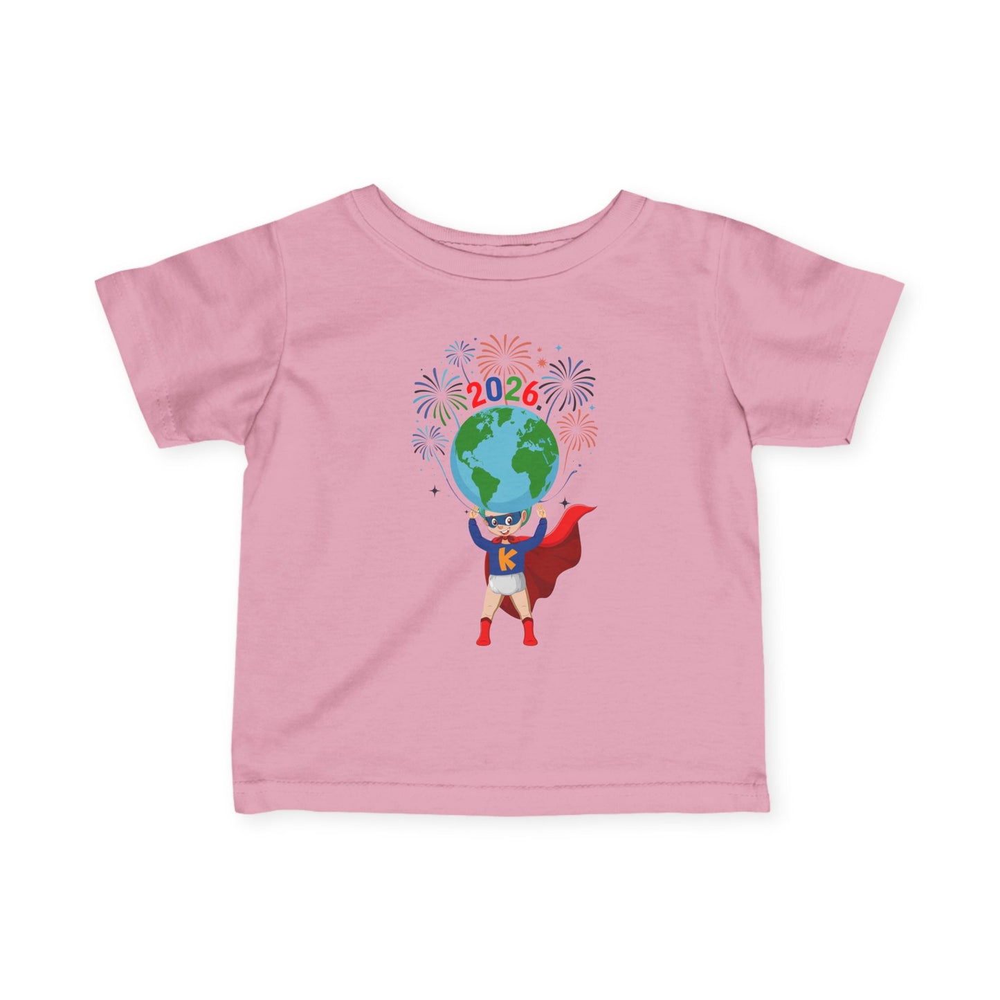 Infant Fine Jersey Tee - Super kiddo holding globe - [[{"value":"Wonderwear Kid"}]]