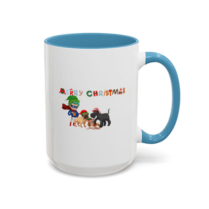 Accent Coffee Mug - Super kiddo woith pet friends - [[{"value":"Wonderwear Kid"}]]