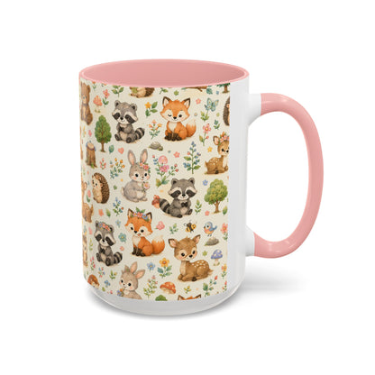 Accent Coffee Mug  (11/15 oz) - Whimsical Woodland Friends