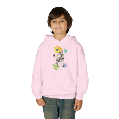 Youth Heavy Blend Hooded Sweatshirt -Zebra Printify