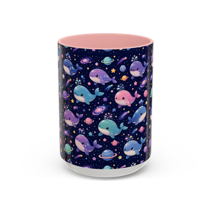 Accent Coffee Mug  (11/15 oz) - Cosmic Whale Adventure