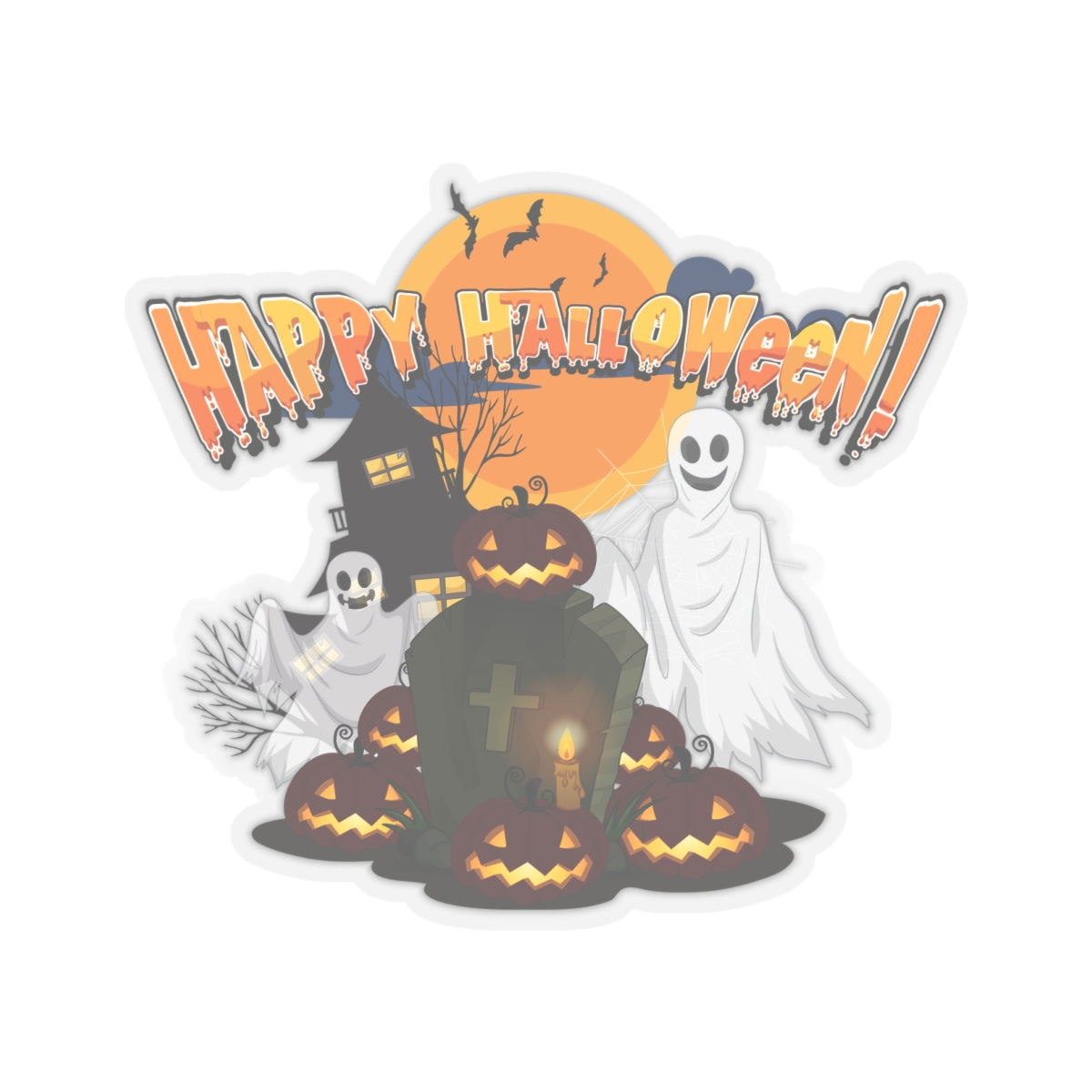 Kiss-Cut Stickers - Happy holloween - cemetery - [[{"value":"Wonderwear Kid"}]]