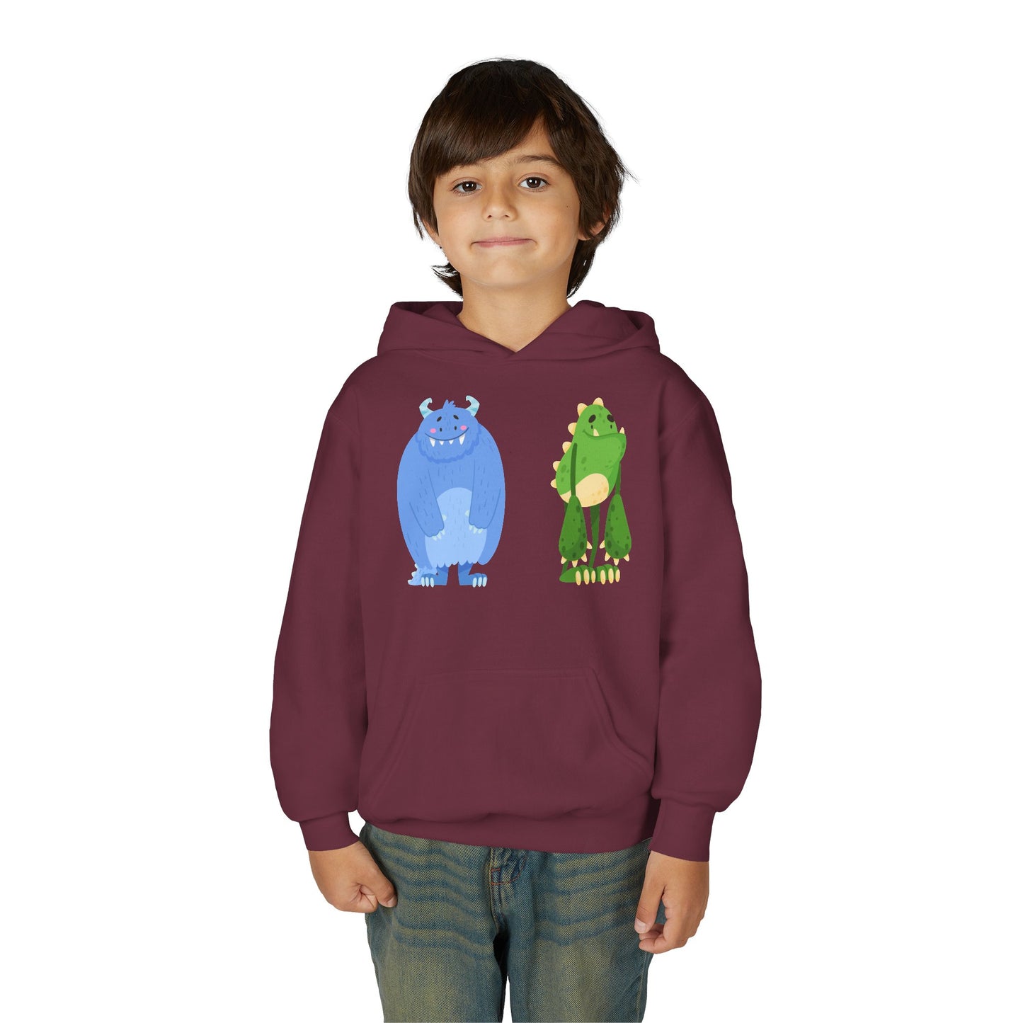 Youth Heavy Blend Hooded Sweatshirt - Cute monster