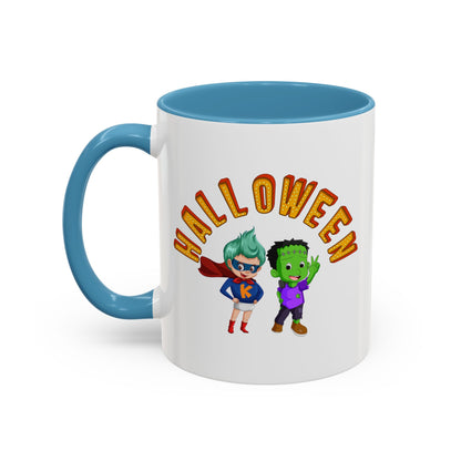 Accent Coffee Mug - Holloween with super kiddo Printify