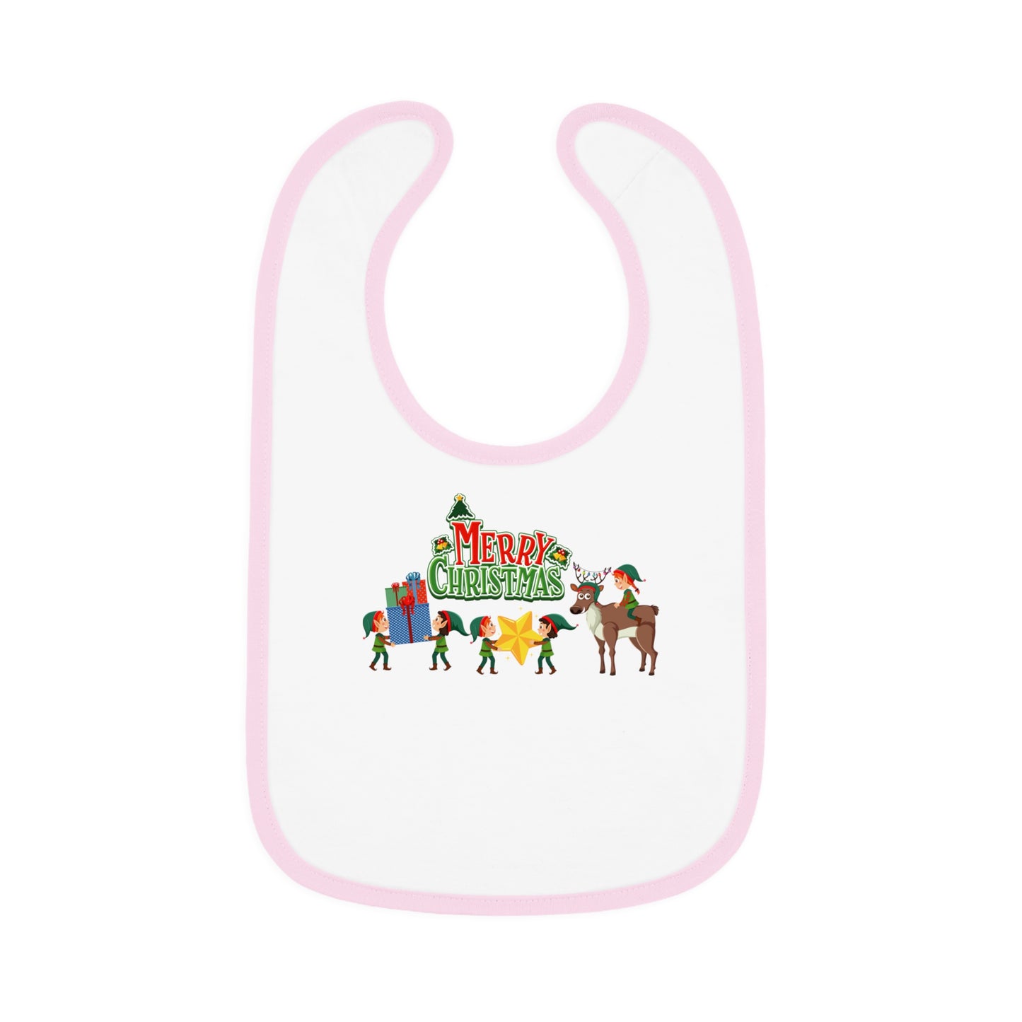Baby Bib - Merry christmas and reindeer