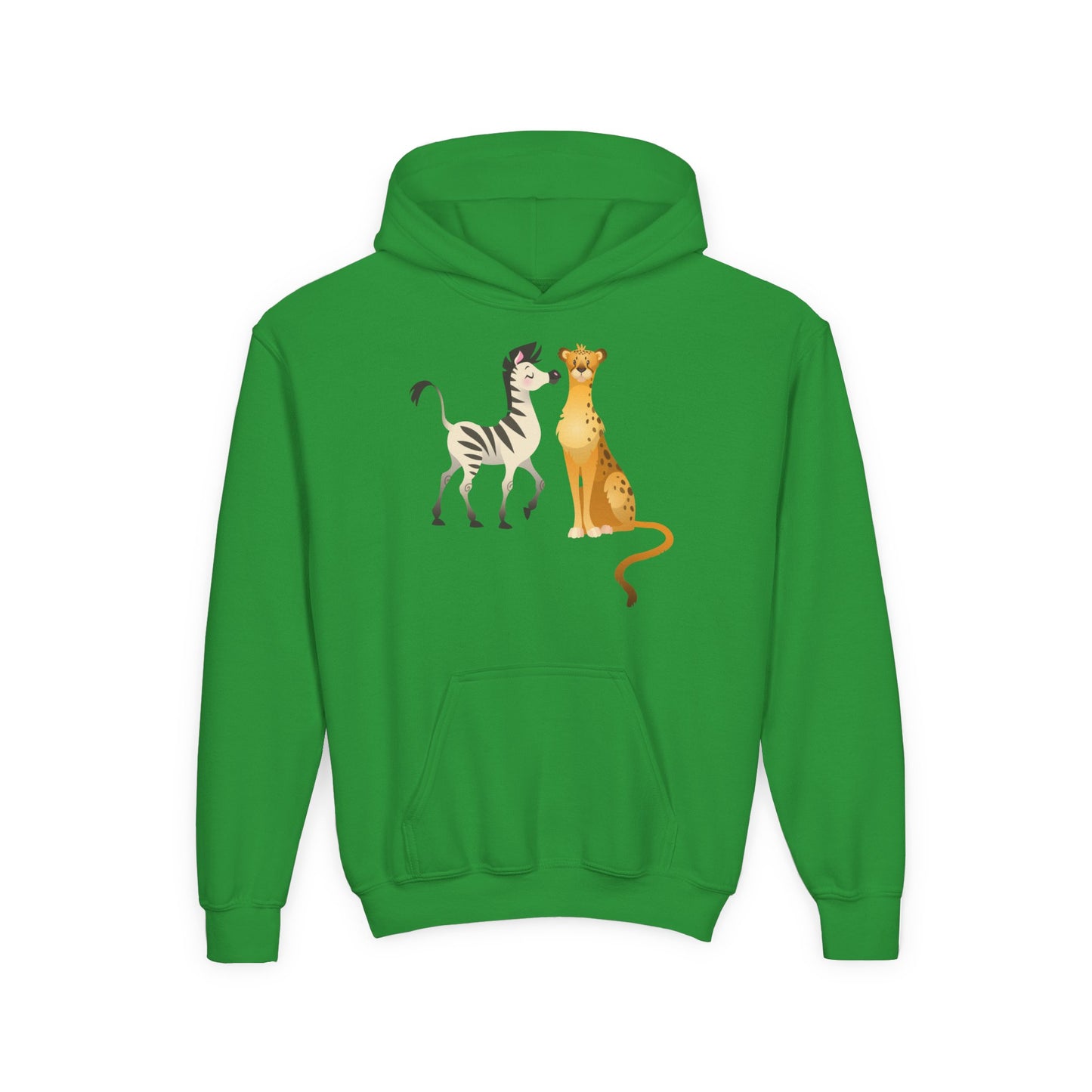 Youth Heavy Blend Hooded Sweatshirt - The zebra and tiger