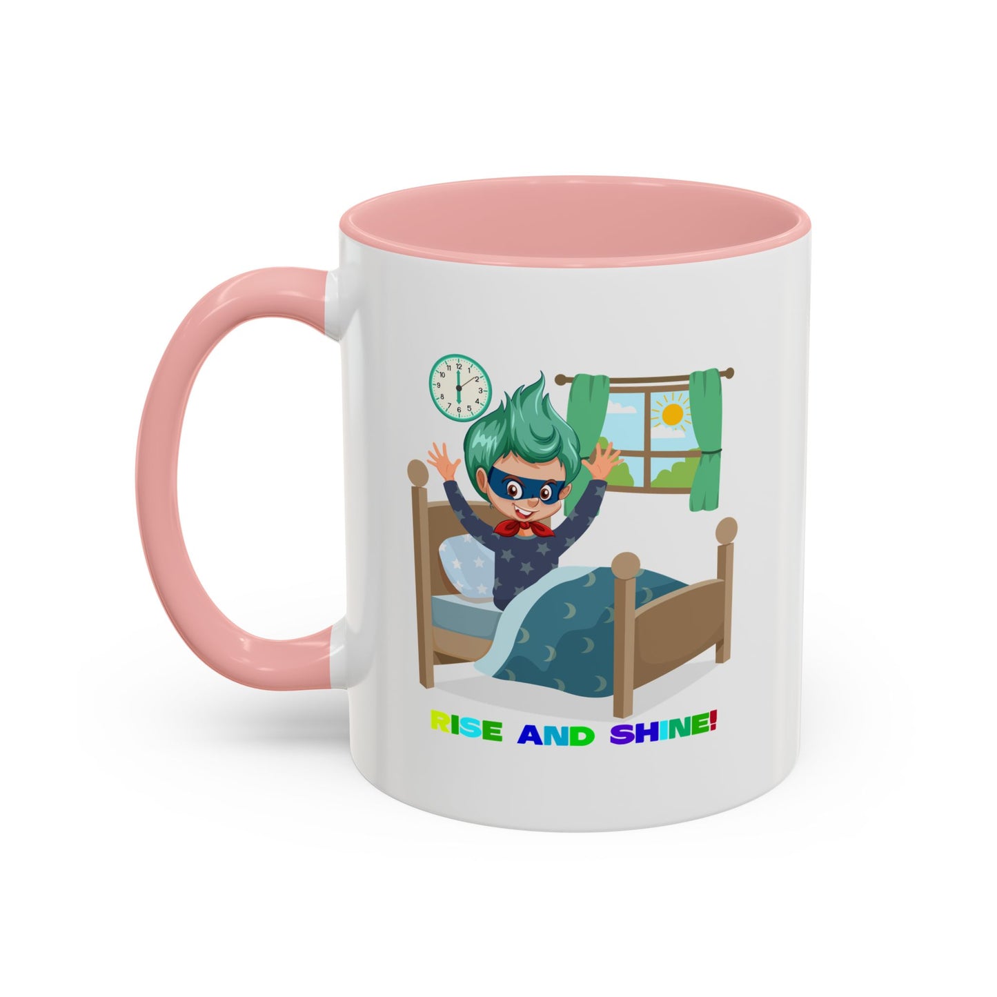 Accent Coffee Mug - Super kiddo teaches us to wake up early