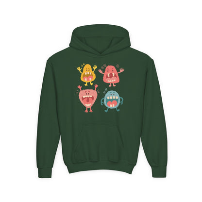 Youth Heavy Blend Hooded Sweatshirt -  Screaming monsters Printify