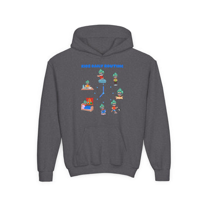 Youth Heavy Blend Hooded Sweatshirt - Super kiddo daily routine - [[{"value":"Wonderwear Kid"}]]