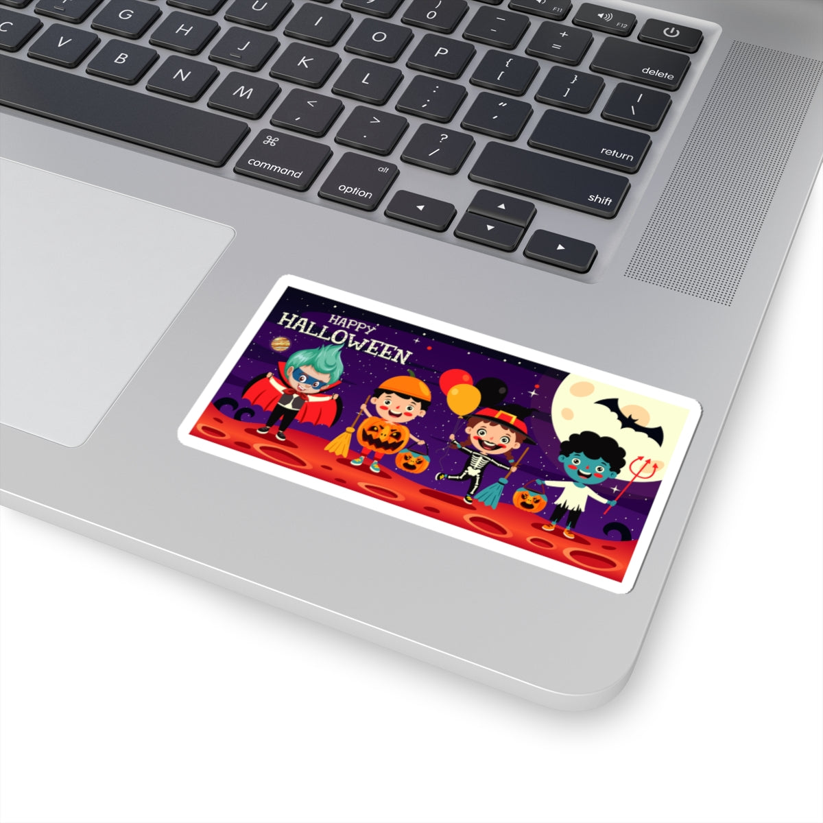 Kiss-Cut Stickers - Super kiddo with friends on holloween - [[{"value":"Wonderwear Kid"}]]