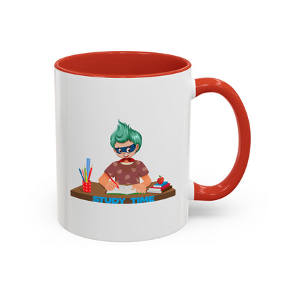 Accent Coffee Mug - Super kiddo studying - [[{"value":"Wonderwear Kid"}]]