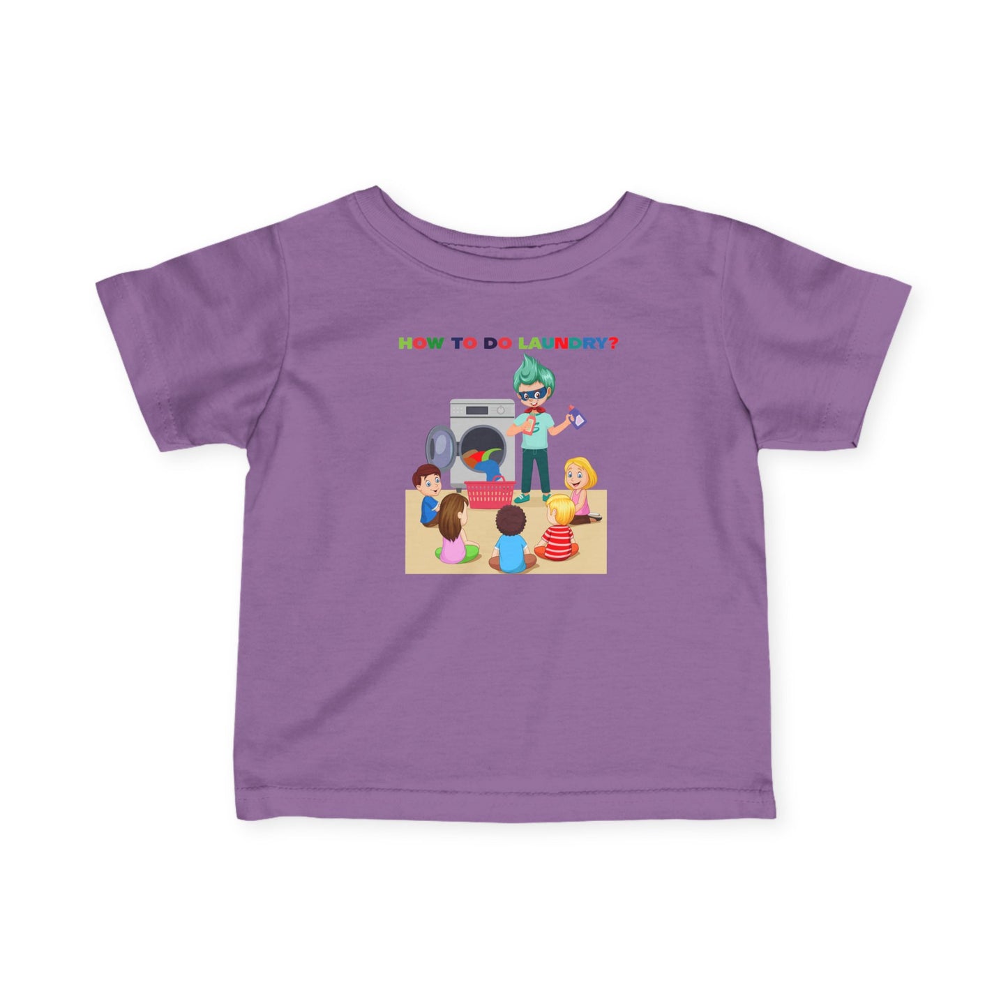 Infant Fine Jersey Tee - super kiddo teaching laundry - [[{"value":"Wonderwear Kid"}]]