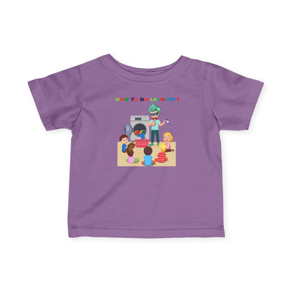 Infant Fine Jersey Tee - super kiddo teaching laundry - [[{"value":"Wonderwear Kid"}]]