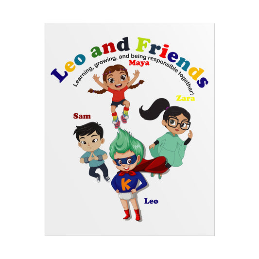Rolled Posters - Leo & Friends - Learning and growing - [[{"value":"Wonderwear Kid"}]]