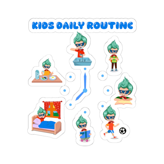 Kiss-Cut Stickers - Super kiddo daily routine - [[{"value":"Wonderwear Kid"}]]