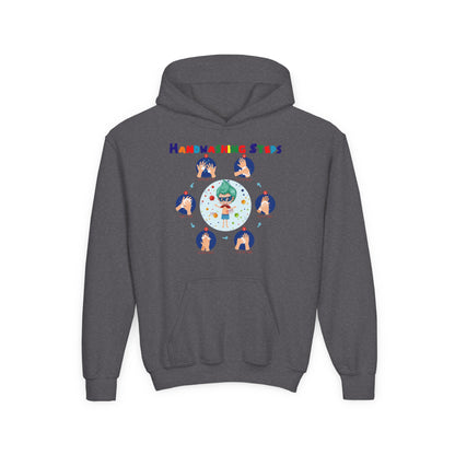 Youth Heavy Blend Hooded Sweatshirt - Super kiddo how to wash hand properly - [[{"value":"Wonderwear Kid"}]]