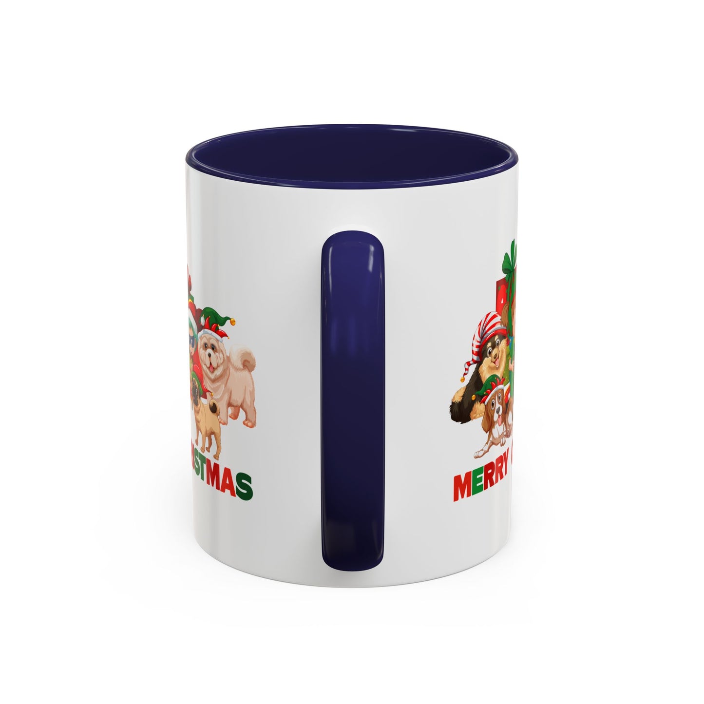 Accent Coffee Mug - Christmas with super kiddo pet friends with text