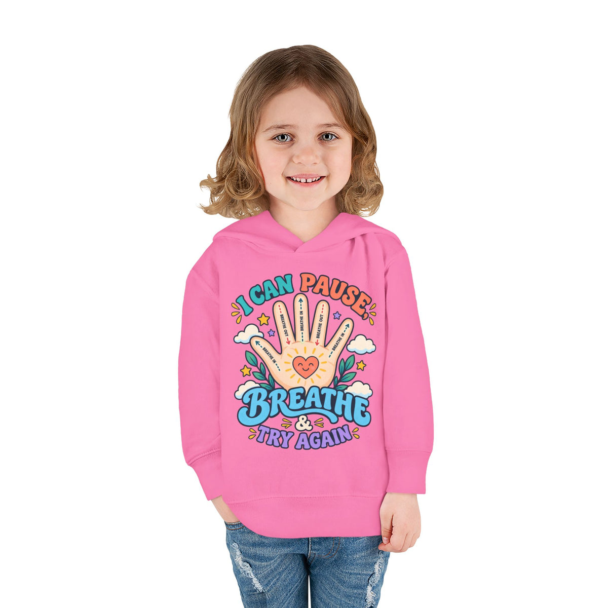Toddler Hoodie — Pause, Breathe, Try Again Hand Guide