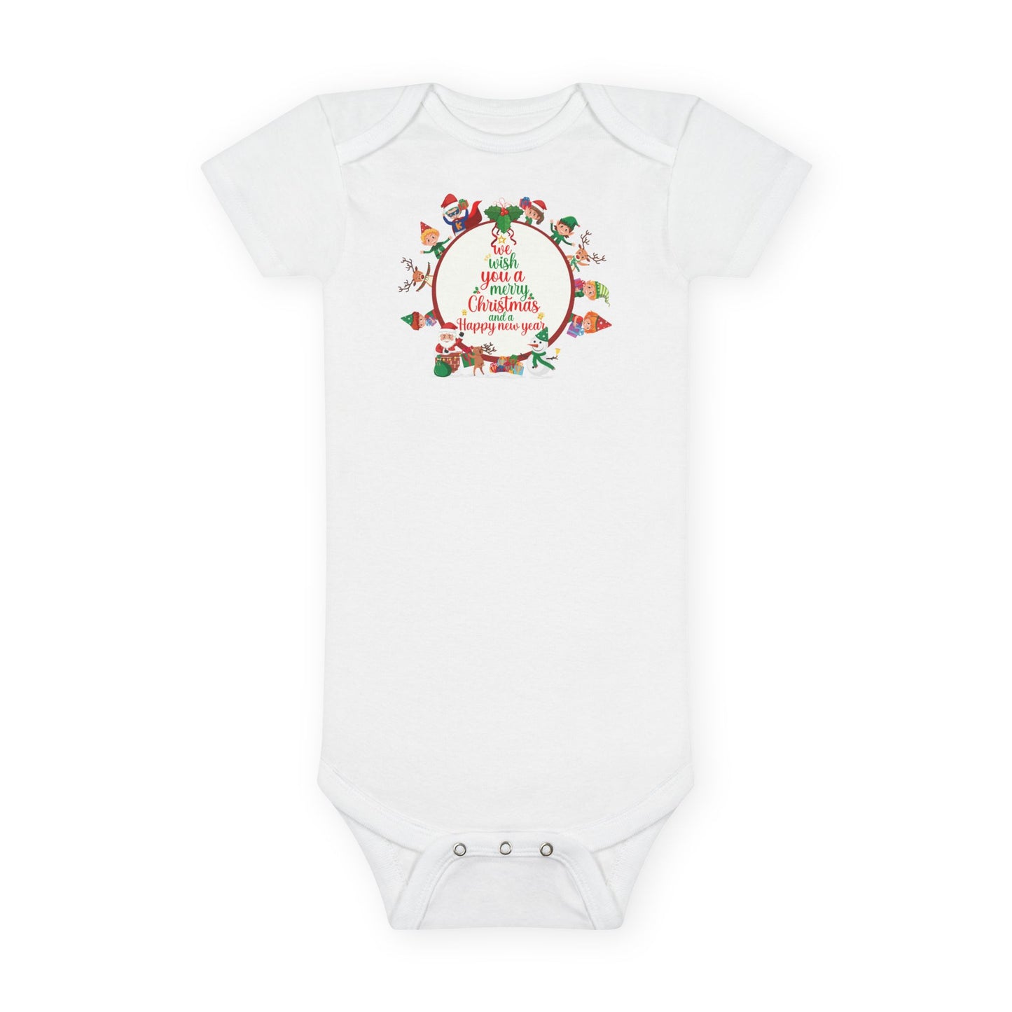 Baby Short Sleeve Onesie - We wish you a merry christmas