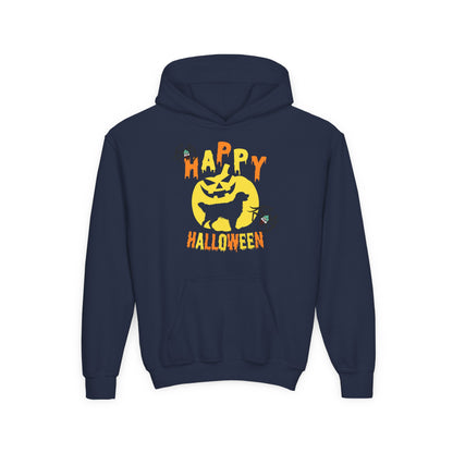Youth Heavy Blend Hooded Sweatshirt - Happy holloween Printify