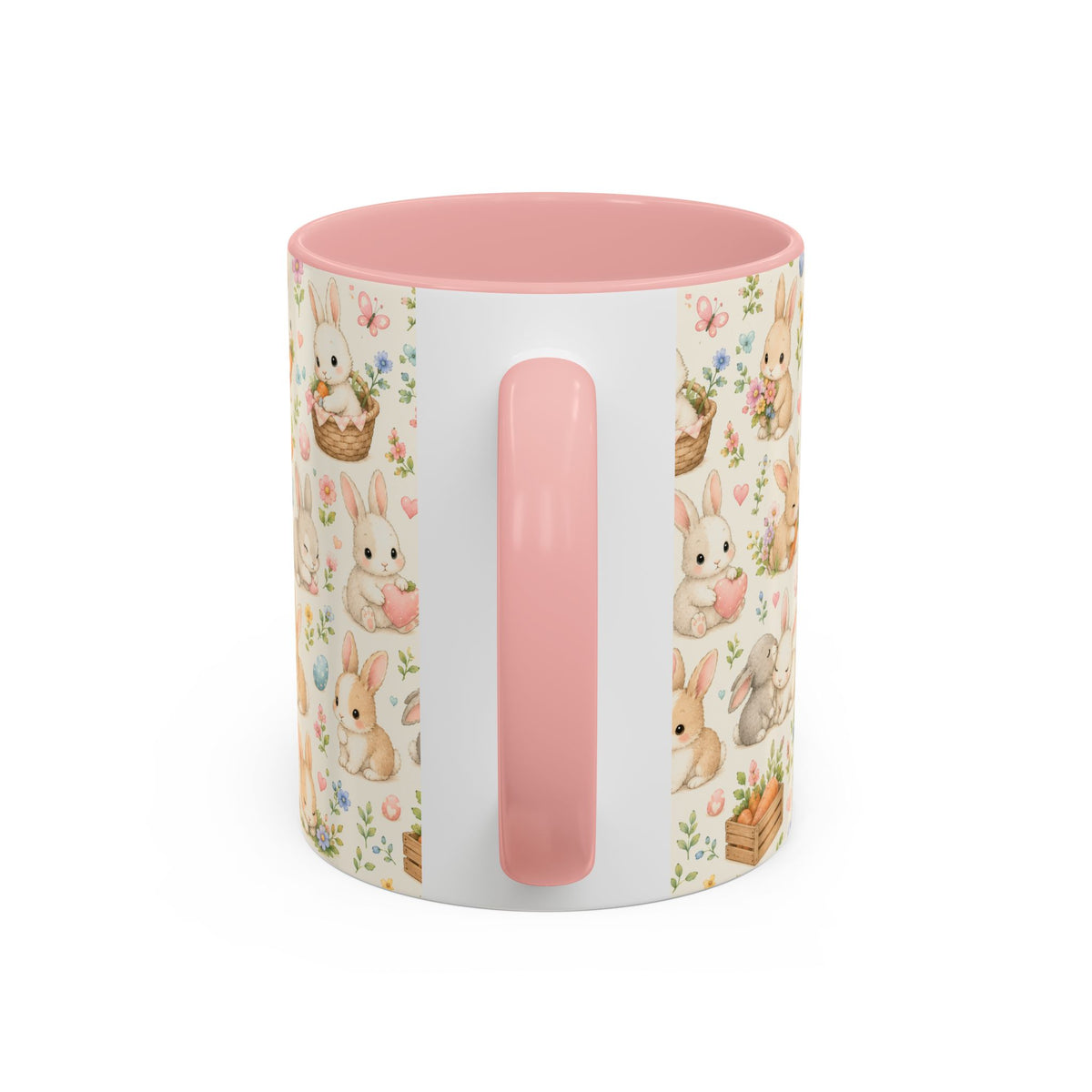 Accent Coffee Mug  (11/15 oz) - Pastel Bunny Garden Easter