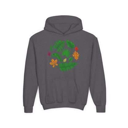 Youth Heavy Blend Hooded Sweatshirt - Beautiful leaves Printify