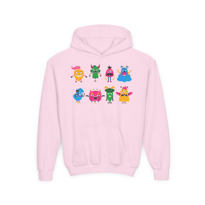 Youth Heavy Blend Hooded Sweatshirt - Set of monsters Printify