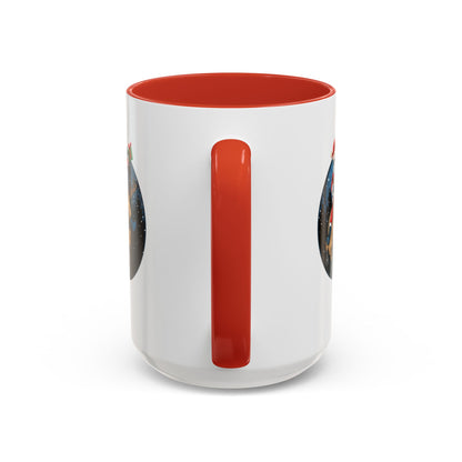Accent Coffee Mug - Super kiddo riding a reindeer - [[{"value":"Wonderwear Kid"}]]