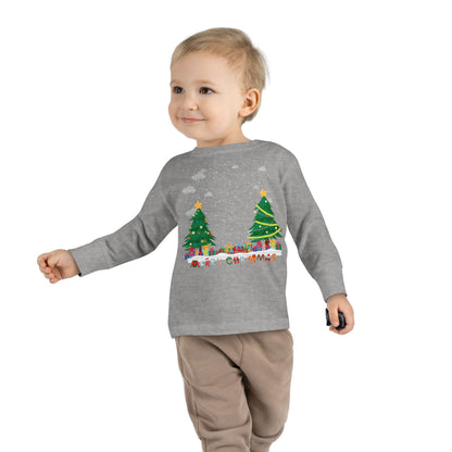 Toddler Long Sleeve Tee - Christmas and snowing - [[{"value":"Wonderwear Kid"}]]