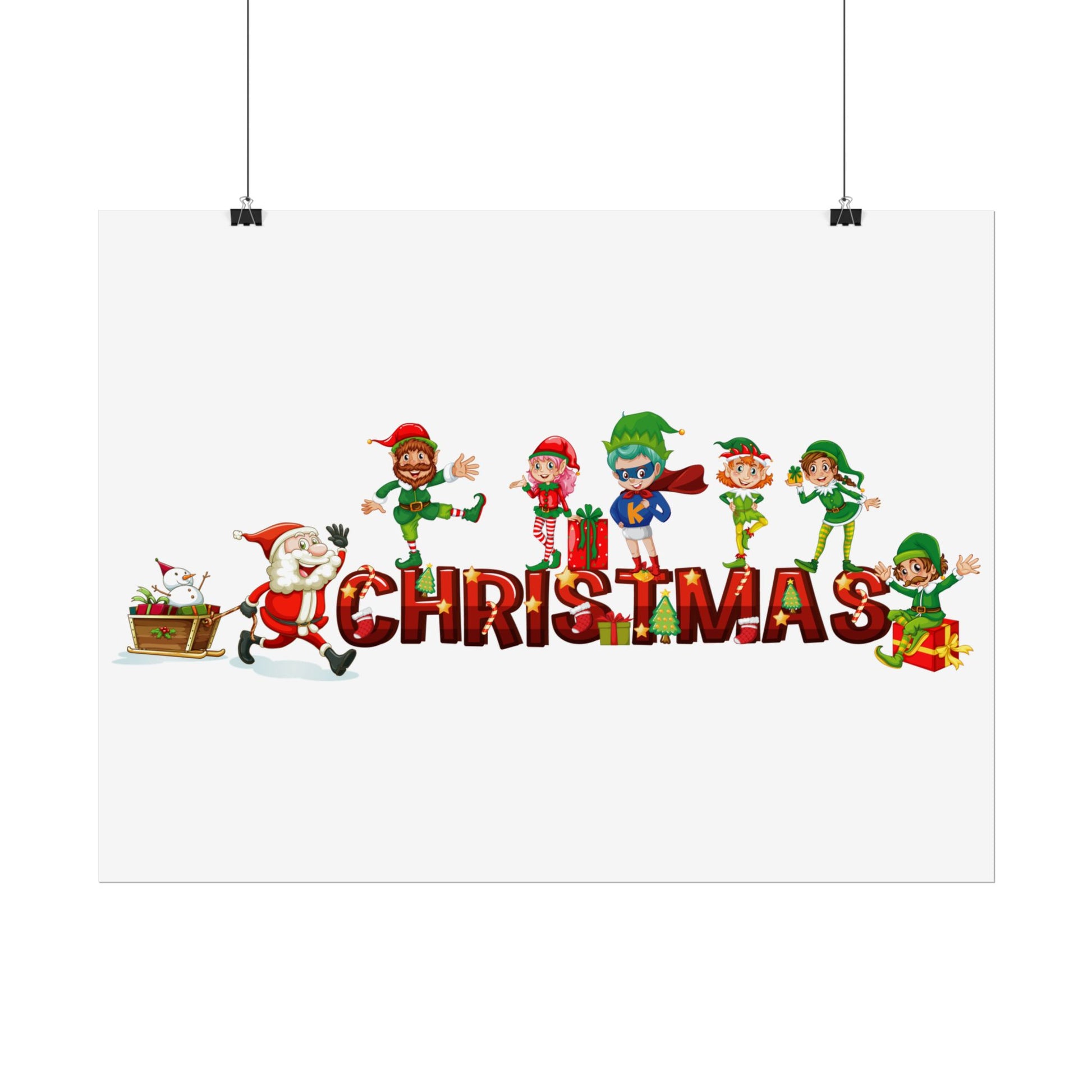 Rolled Posters - Christmas with santa claus and friends - [[{"value":"Wonderwear Kid"}]]