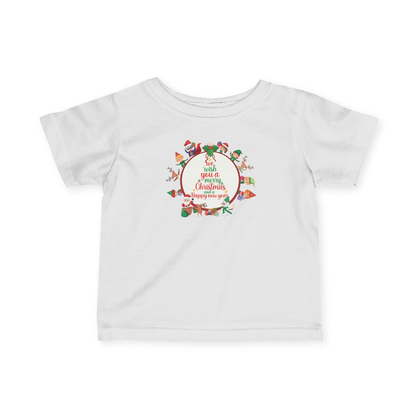 Infant Fine Jersey Tee - We wish you a merry christmas - [[{"value":"Wonderwear Kid"}]]