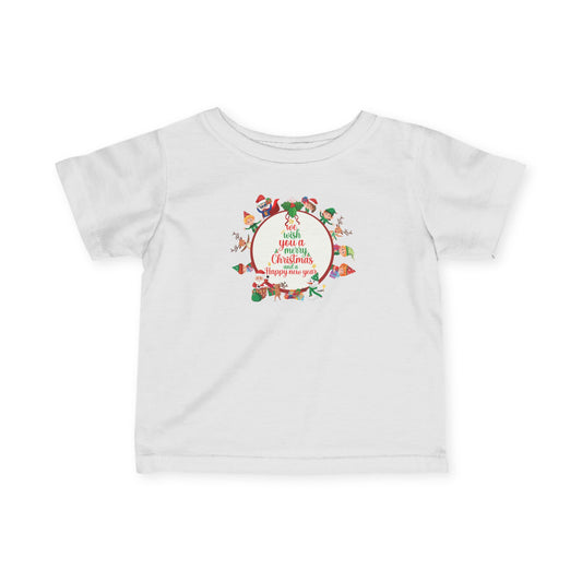 Infant Fine Jersey Tee - We wish you a merry christmas - [[{"value":"Wonderwear Kid"}]]