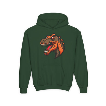 Youth Heavy Blend Hooded Sweatshirt -  Tyrannosaurus rex Printify
