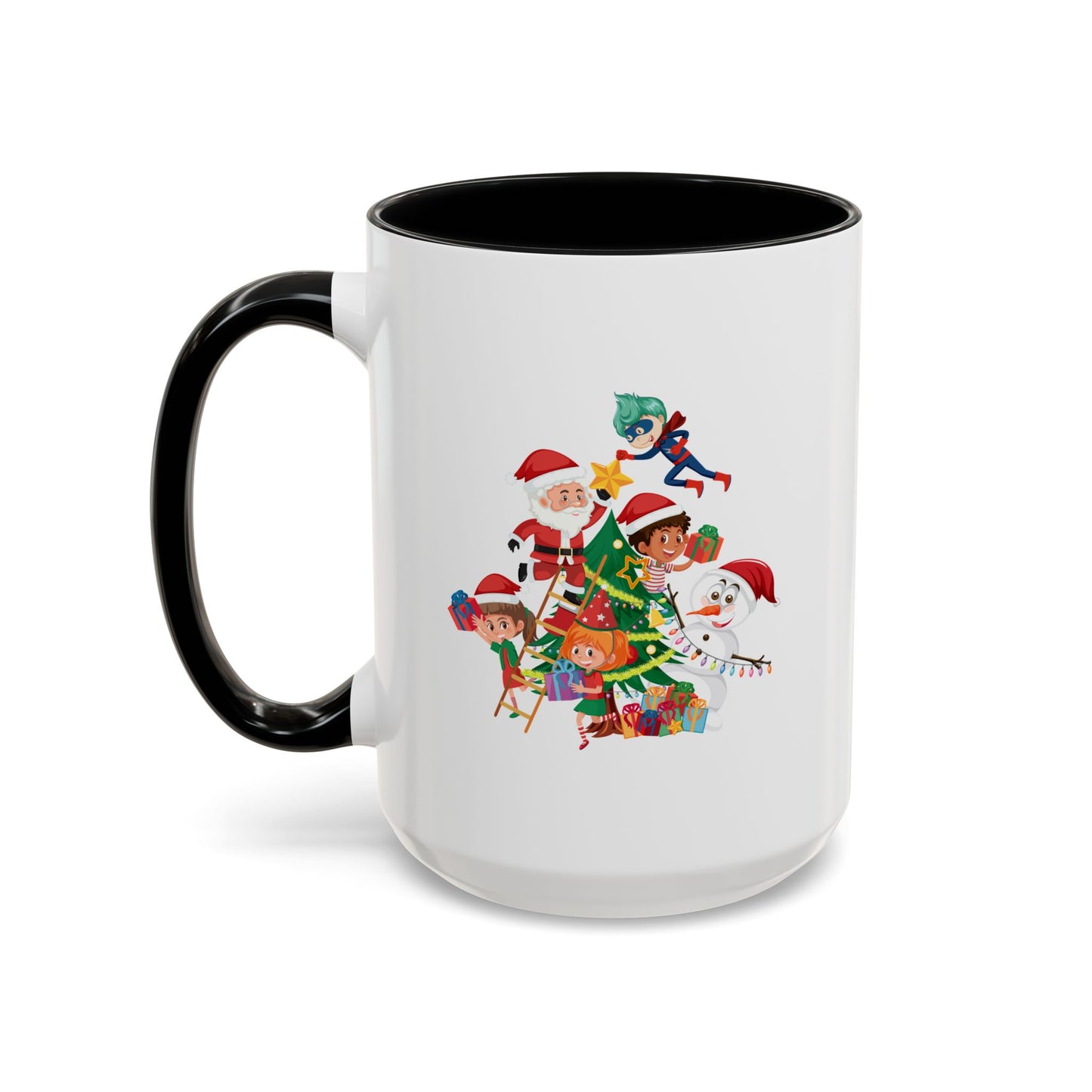 Accent Coffee Mug - Super kiddo making christmas tree