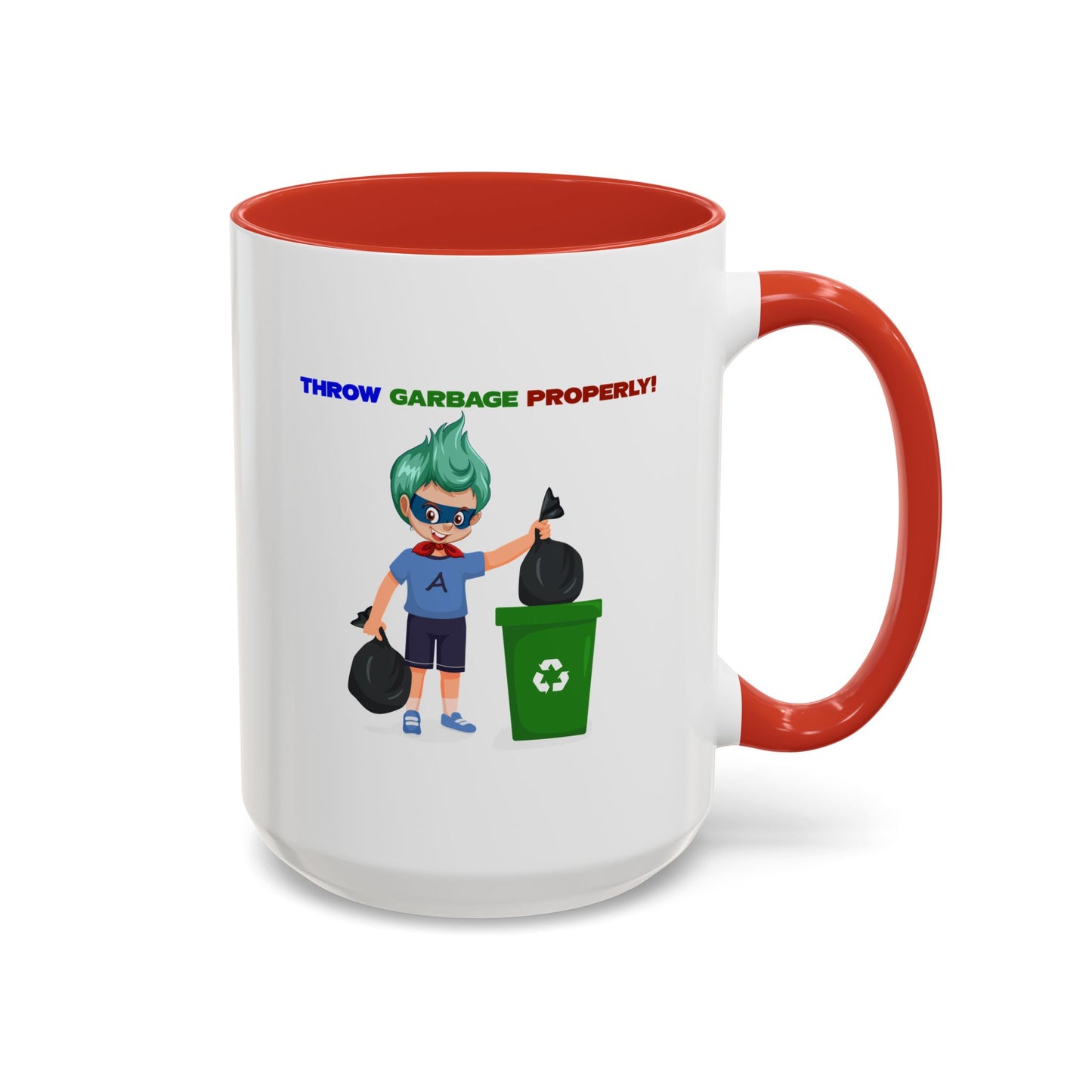 Accent Coffee Mug - Super kiddo taking trash out