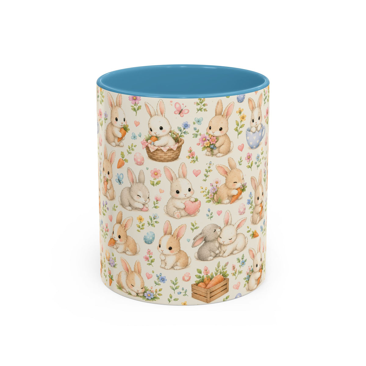Accent Coffee Mug  (11/15 oz) - Pastel Bunny Garden Easter