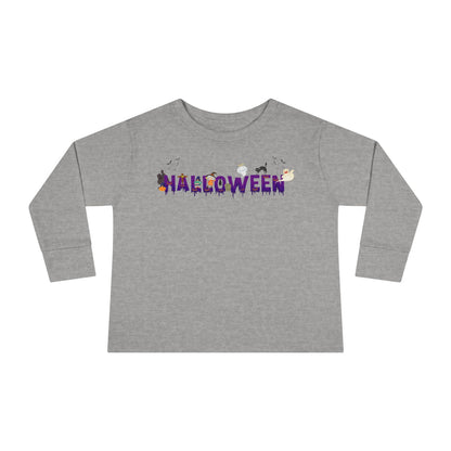 Toddler Long Sleeve Tee - Holloween word Printify