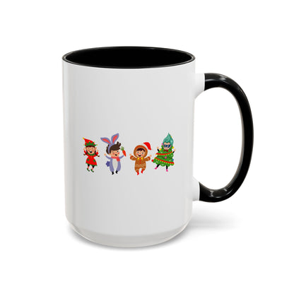 Accent Coffee Mug - Super kiddo in christmas tree attire - [[{"value":"Wonderwear Kid"}]]
